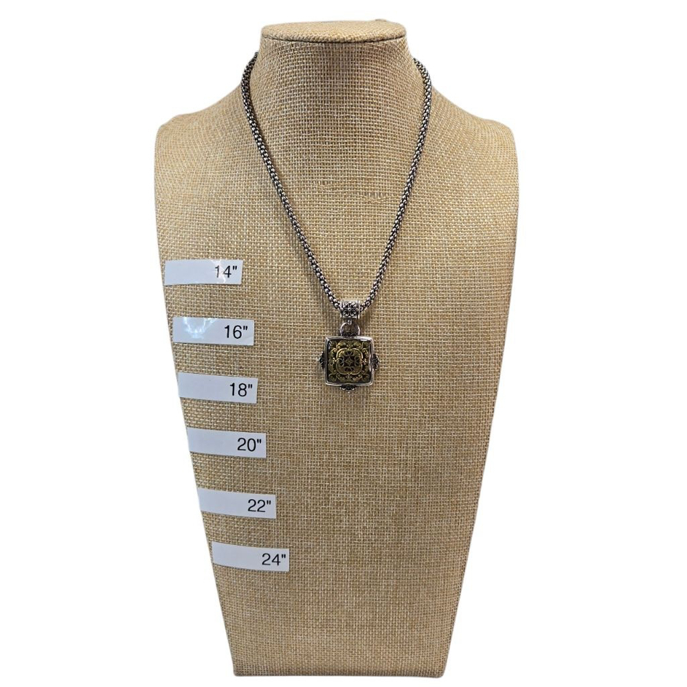 Brighton Necklace Silver Tone & Gold Tone Classic Ferrara Charm Chunky Chain